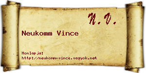 Neukomm Vince névjegykártya